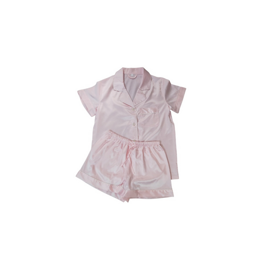 JUNIOR SATIN PYJAMAS - SHORT SLEEVE COTTON CANDY