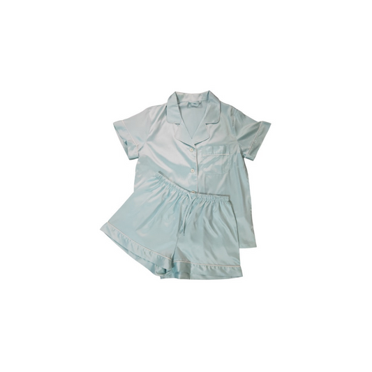 JUNIOR SATIN PYJAMAS - SHORT SLEEVE MINT