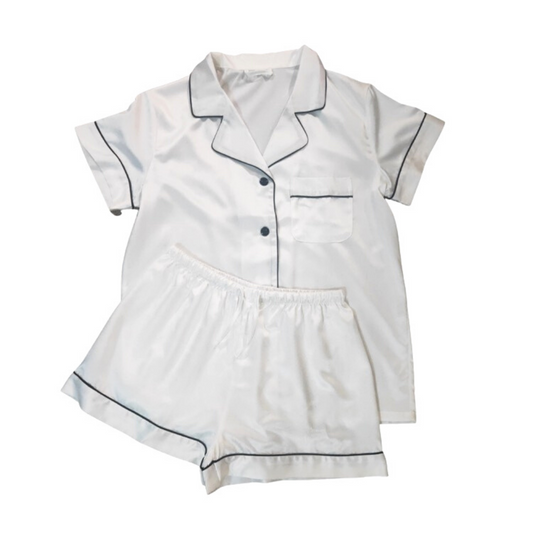 ADULT SATIN PYJAMAS - SHORT SLEEVE SNOW WHITE